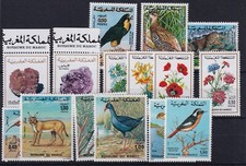 TIMBRES MAROC LOT THEME NATURE ENTRE N 690 ET 843 ** - 15 VALEURS VOIR DETAIL
