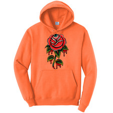 Neuf Art Society Eyeball Rose Orange Fluo Capuche SMALL-4XLARGE Fabriqué En USA