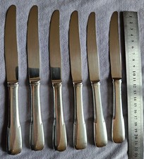 SFAM 6 couteaux à fromage Métal argenté uniplat / cluny / vieux Paris Lames inox