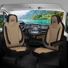 Housse de Siège Convient pour Bürstner Caravane Caravan en Beige Noir Pilot 6.8