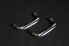 2 poignées anciennes métal chromé meuble vintage design années 40 50 60 TBE