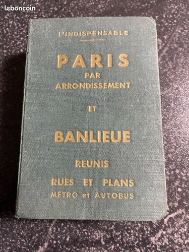 Vieux livre plan paris - vieux,