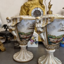 Paris 19è - paire de vases potiches en porcelaine - empire. Sèvres, Meissen