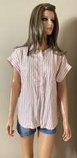 Tunique blouse rayée oversize rose et blanche COMING UP T 38