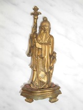 Dieu Fukurokuju au cerf Bronze