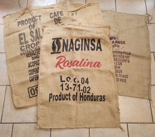 Lot sacs café toile - lot, jute