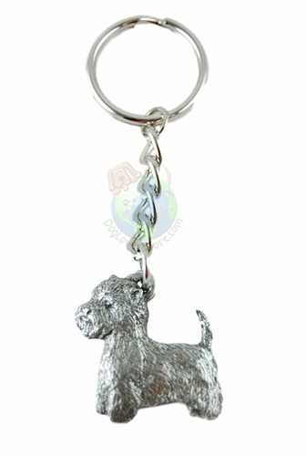 Porte clés westie étain - porte-clés, en