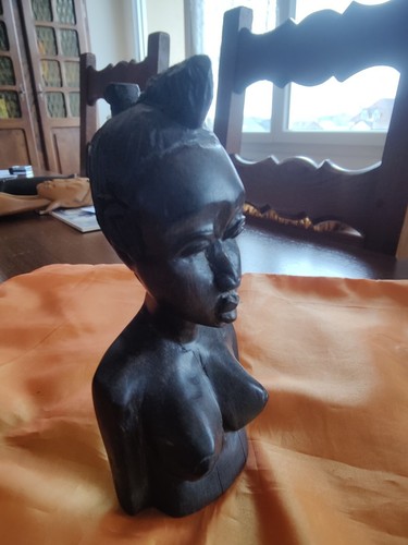 Buste bois noir ébène - bois,