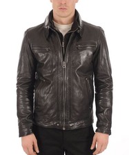 Veste de motard homme en cuir
