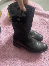 Bottes noires Armani en cuir véritable pour filles pointure 11 29 à peine portées prix de vente conseillé 224 £