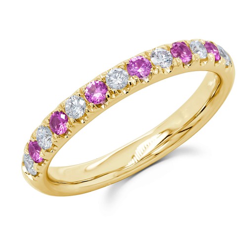 14k jaune saphir rose - 14k,