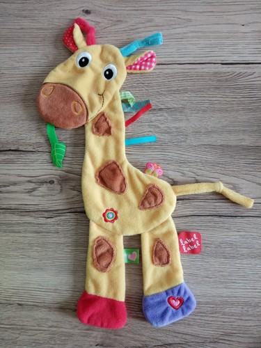 Doudou plat girafe jaune