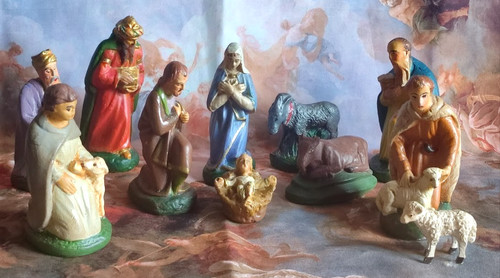 Antique creche noel - de,