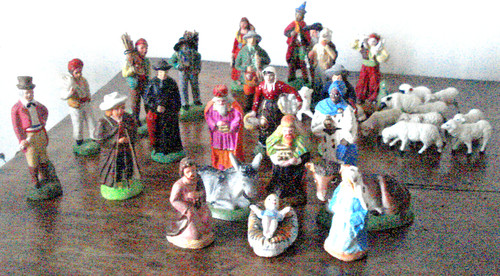 Lot santons anciens taille - santons,