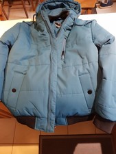 blouson hiver homme bleu avec capuche 3 poches taille M