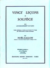 Vingt Leçons de Solfège avec accompagnement de Piano - Clé de Sol - Noël Gallon