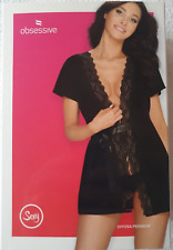 Peignoir noir Diyosa L/XL Obsessive (cal)