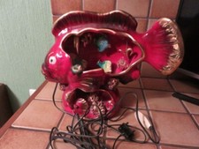 Vintage grande lampe de chevet  des années 70-80 poissons, coquillages TBE