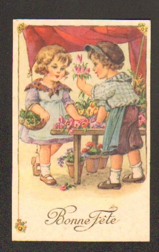 Enfants marchand fleurs - marchand,
