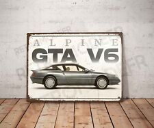 Plaque métal vintage Alpine GTA V6 Enseigne Garage Décoration Déco atelier