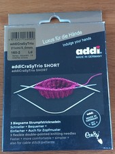 Set Aiguilles Double-pointes AddiCrasyTrio Acier  - 5.00 mm - 21 cm Addi Tricot.