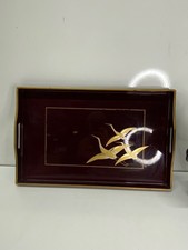 Plateau en bois laqué décors