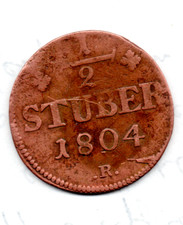 piece tres ancienne ALLEMAGNE BERG 1/2 STUBER 1804 R