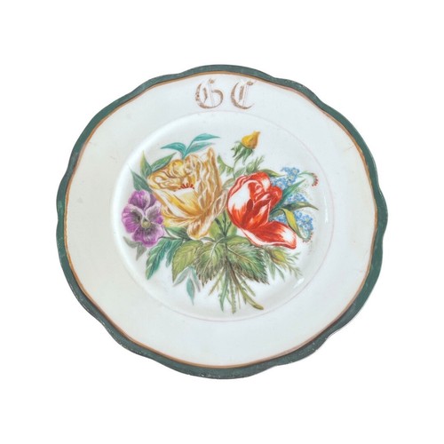 Plat gateau 19ème peint - gateau,