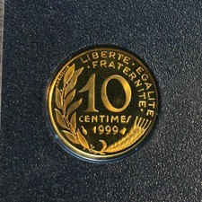 10 CENTIMES 1999 FDC SORTIE DU COFFRET BE