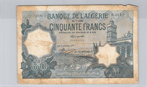 Algérie francs 7 1920 - algérie, 50