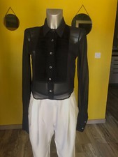 luxueuse chemise soie noire transparente ANN DEMEULEMEESTER taille 38