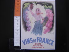 CP Carte Postale Postcard plastifiee VINS DE FRANCE publicite ADS Clouet