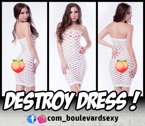 Robe blanche sexy club - robe,