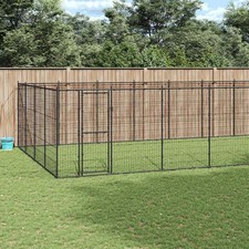 Chenil Extérieur Acier Galvanisé 14,52 m² Enclos Niche Cage pour Chiens vidaXL