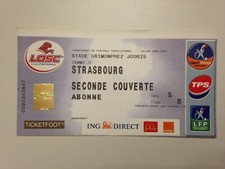 TICKET MATCH LILLE - STRASBOURG SAISON 2002-2003 - CHAMPIONNAT DE FRANCE 