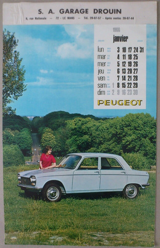 Peugeot calendrier 1966 - peugeot.,