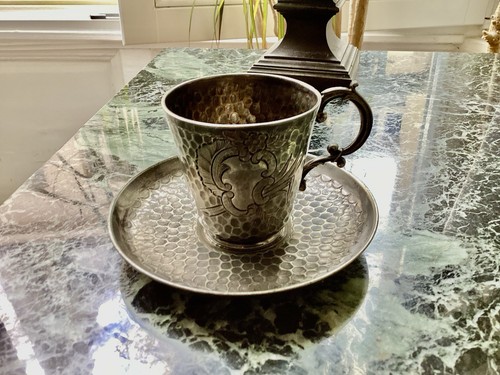 Tasse soucoupe métal - tasse, et