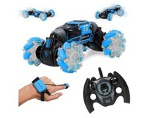 STUNT CAR, voiture radiocommandée bleue avec LED, 2.4GHz 4WD. Neuve