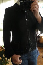 Veste 1.2.3 123 noire avec surpiqûres blanches 40