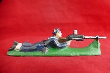 Soldat aluminium Paoli Cyrnos Marin couché tireur avec fusil mitrailleur