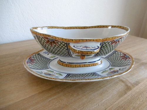 Sauciere faience sarreguemines - sauciere,