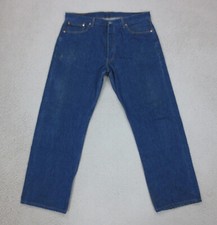 Jean Droit Vintage 90s Levi's 501 Made in USA Homme W38 L34 Bleu Coton Boutons