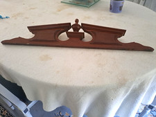 ANCIEN FRONTON CORNICHE BOIS ÉLÉMENT DÉCORATION PORTE MEUBLE - 