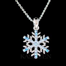 Bleu Flocon de Neige ~ Avec Cristal Swarovski Neige Noël Vacances Collier Bijoux