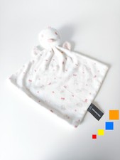 Doudou Plat/Mouchoir Oiseau Blanc Rose Bouquets De Fleurs - Orchestra Prémaman