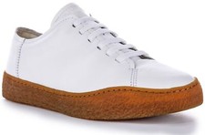 CAMPER Peu Terreno Crêpe Semelle Lacet Chaussure Cuir Blanc UK 7- 12