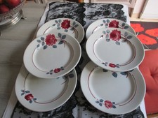 6 anciennes assiettes plates faience BADONVILLER