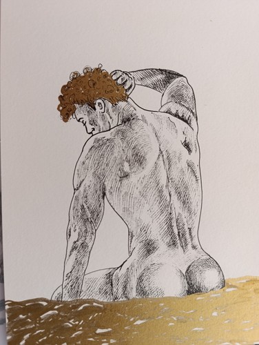 Homme art déco certificat - nu,