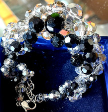 MAGNIFIQUE BRACELET SWAROVSKI AUTHENTIQUE HAUT DE GAMME CRISTAUX BLACK DIAMOND
