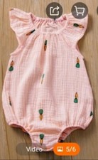 Barboteuse été bébé fille 100% coton